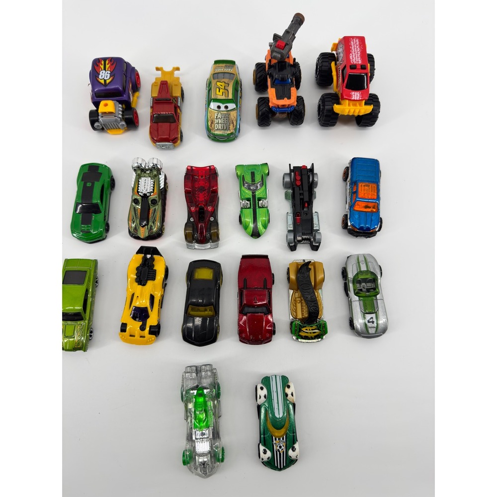 Hot Wheels Matchbox Diecast Car Lot 19pc Disney Cars Monster Truck Racing Toys
